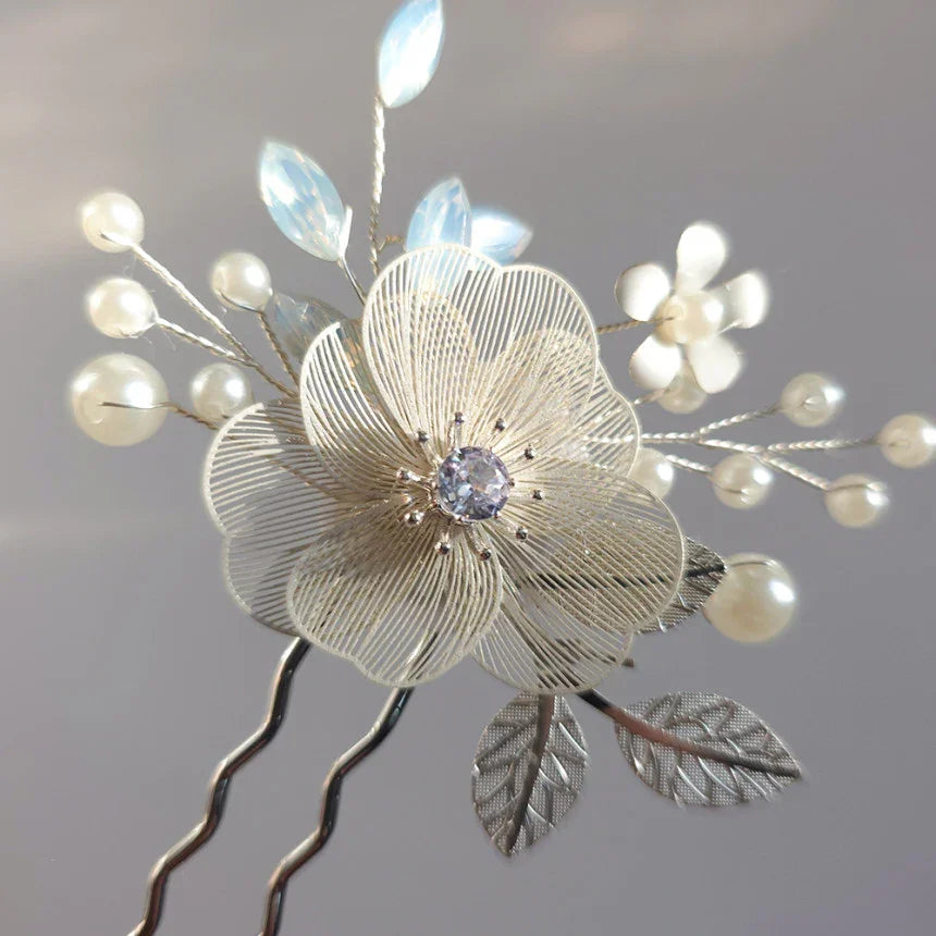 Floral U-Shaped Hairpin - Native Korean