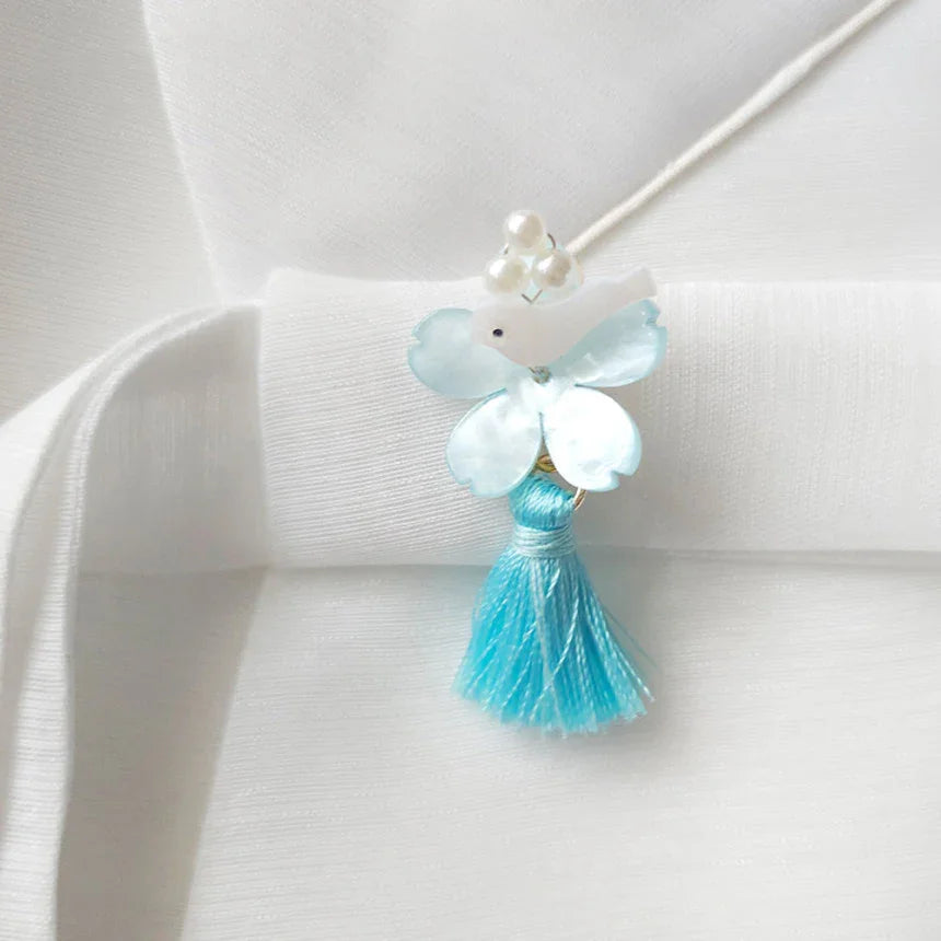 Bird Blossom Brooch - Native Korean