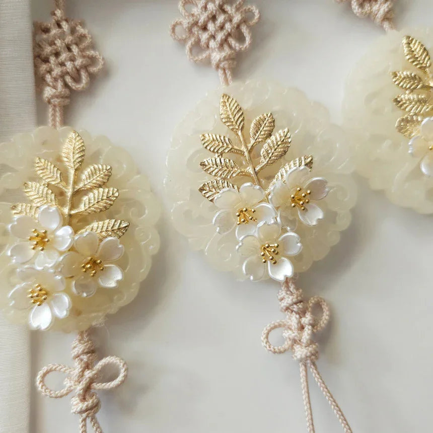 Floral Jade Tassel Norigae - Native Korean