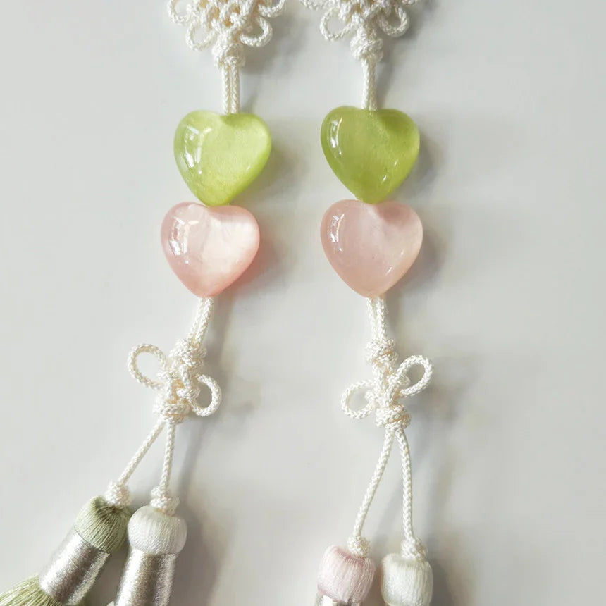 Double Heart Tassel Norigae - Native Korean