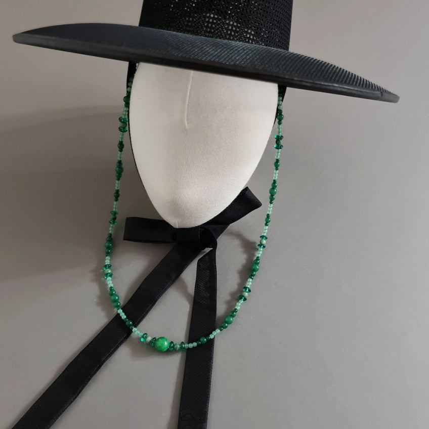 Natural Stone Gat String - Green