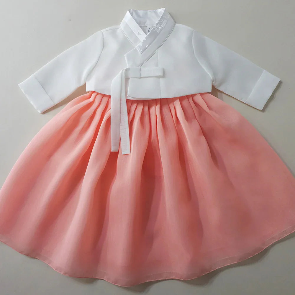 Blossom Coral Girl Hanbok (1-10YR) - Native Korean