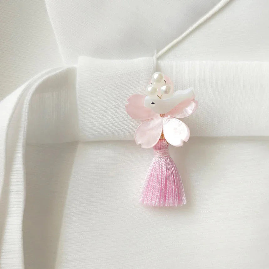 Bird Blossom Brooch - Native Korean