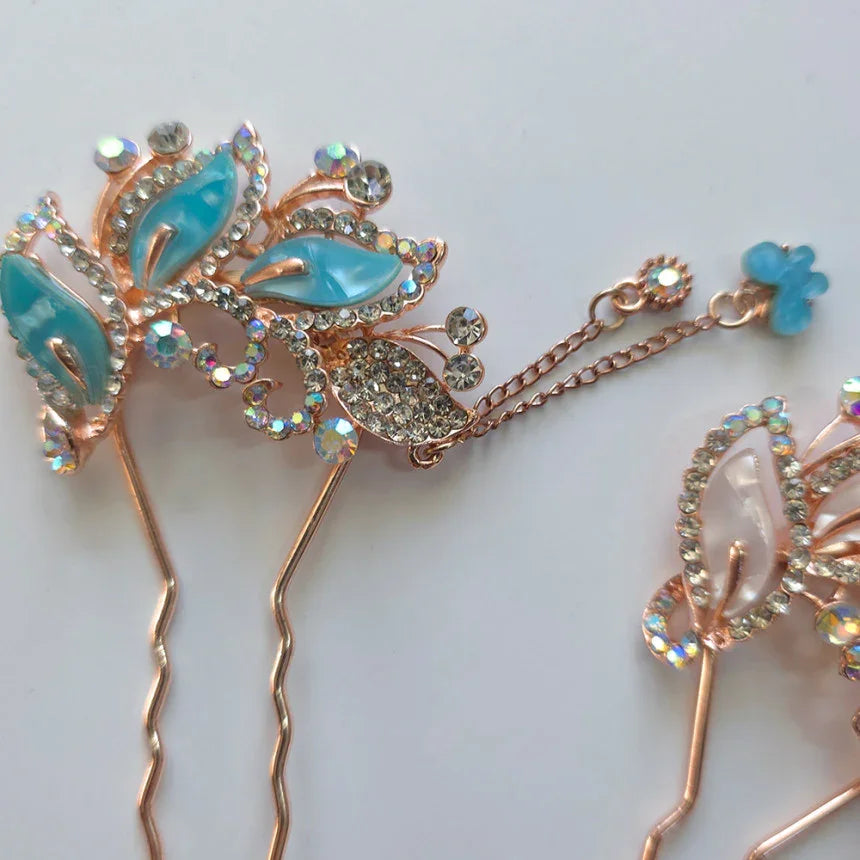 Butterfly Crystal U-Shaped Hairpin