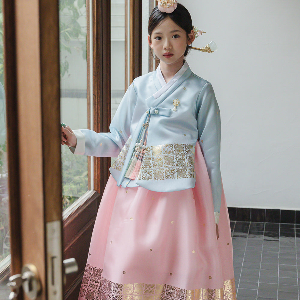 Myoung Sky Pink Girl Hanbok (1-10YR)
