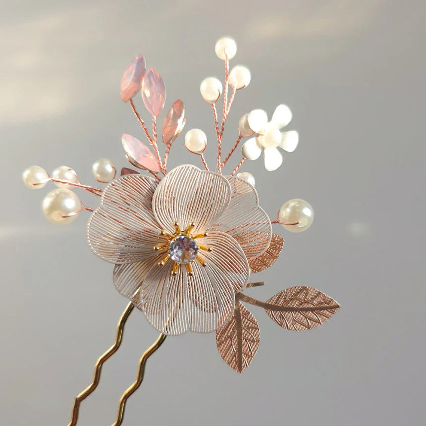 Floral U-Shaped Hairpin - Native Korean