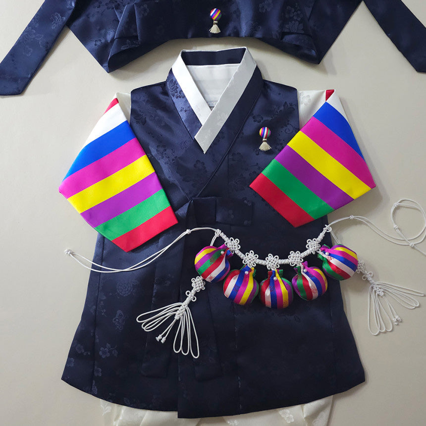 Minjae Saekdong Navy Boy Hanbok (100D-10YR)
