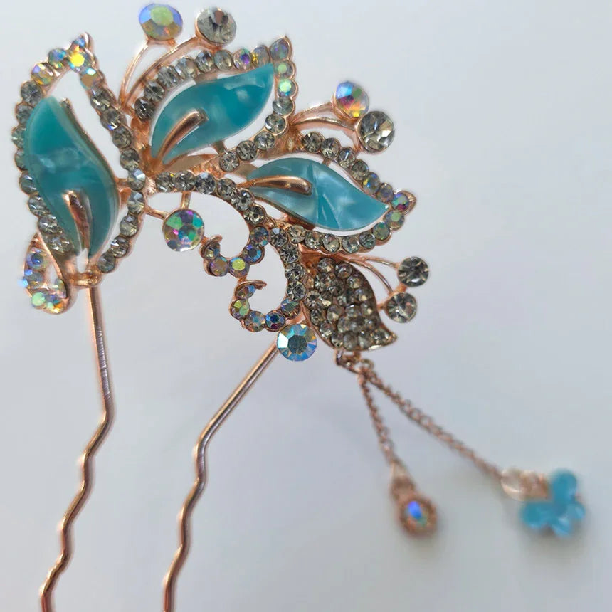 Butterfly Crystal U-Shaped Hairpin