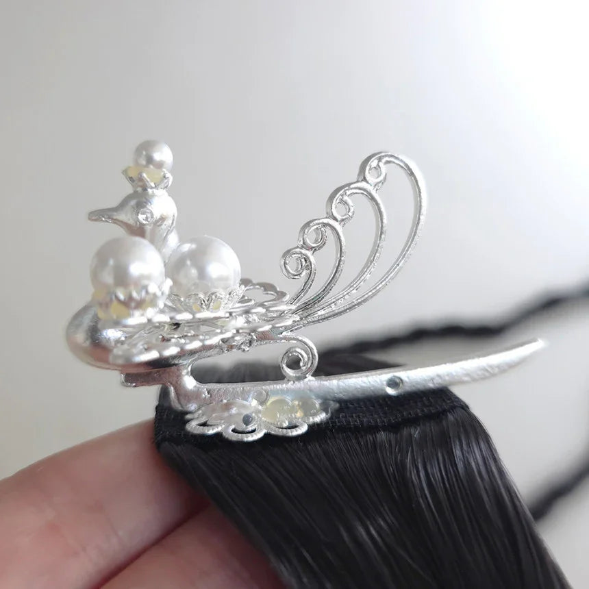 Pearl Phoenix Wreath Hairpiece - Native Korean