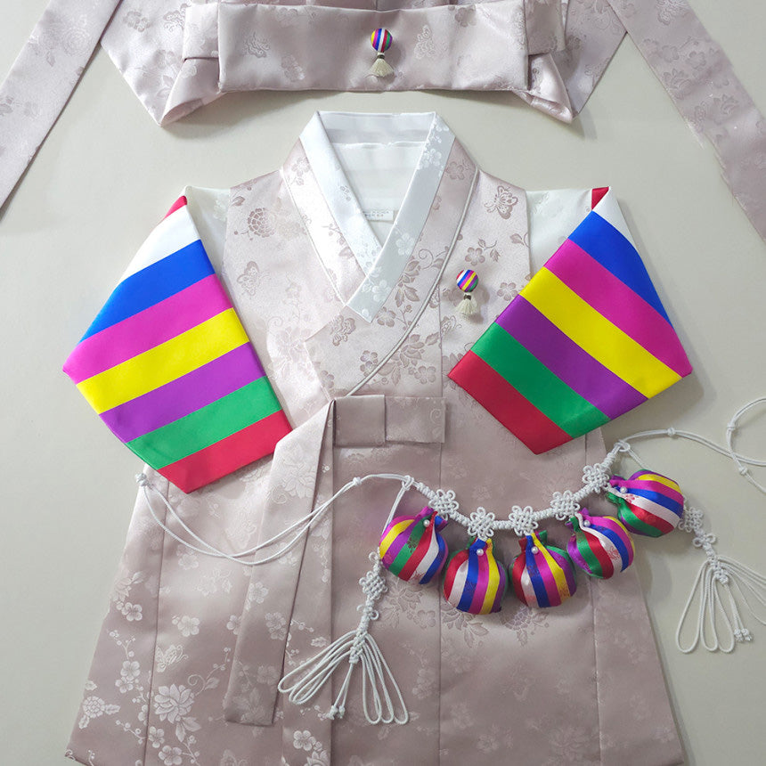 Minjae Saekdong Pink Beige Boy Hanbok (100D-10YR)