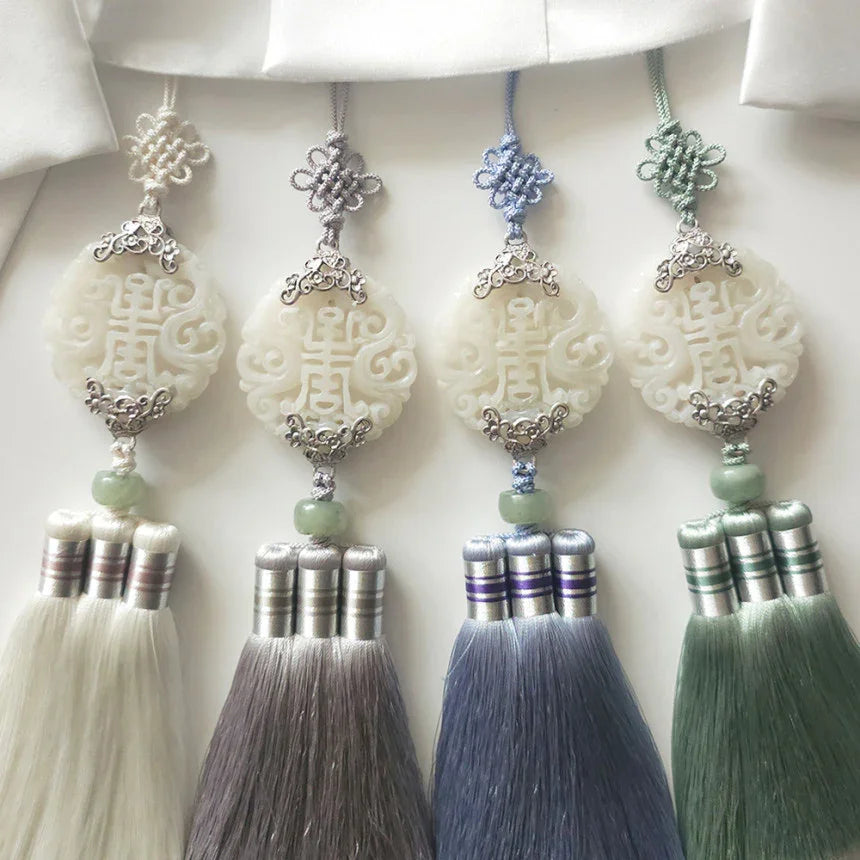 Green Jade Harmony Tassel Norigae - Native Korean