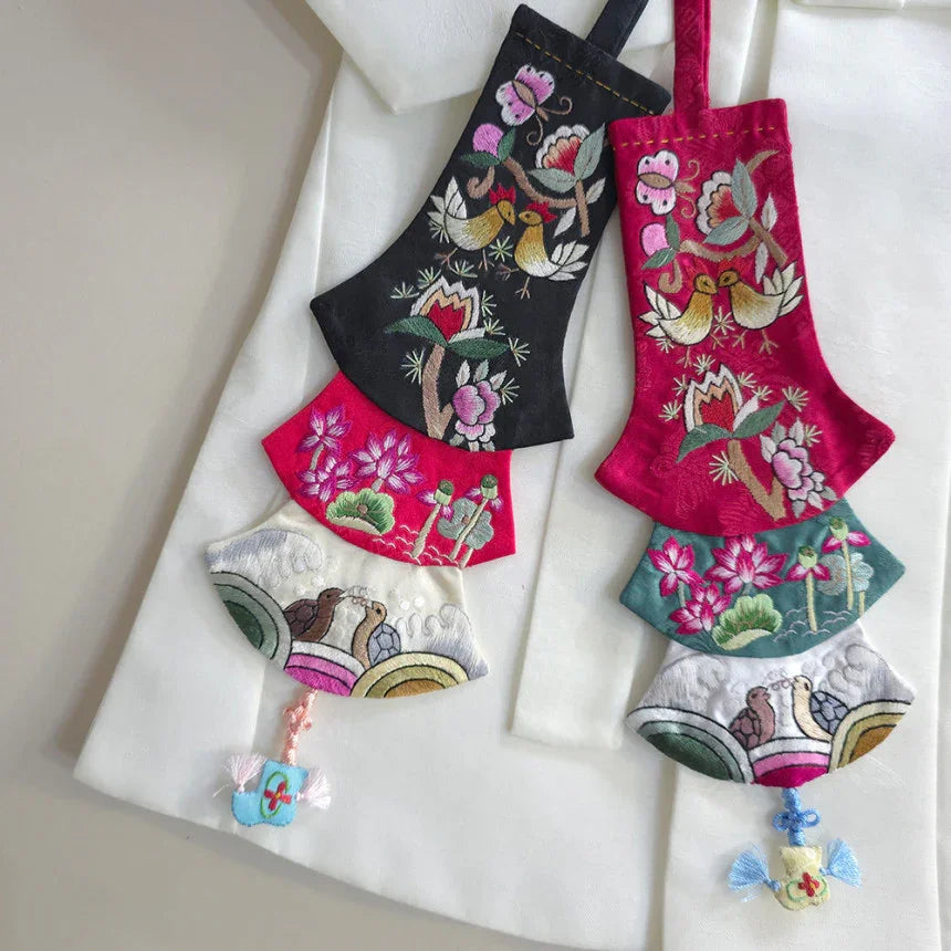 Layered Embroidered Norigae - Native Korean