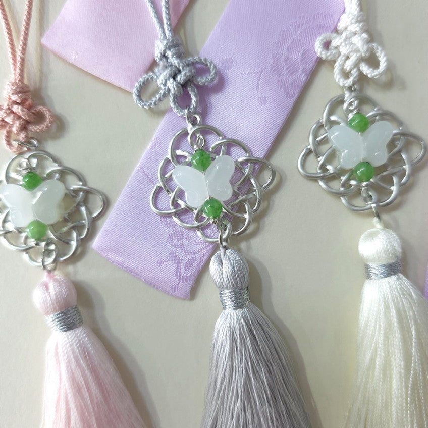 Silver Butterfly Tassel Norigae