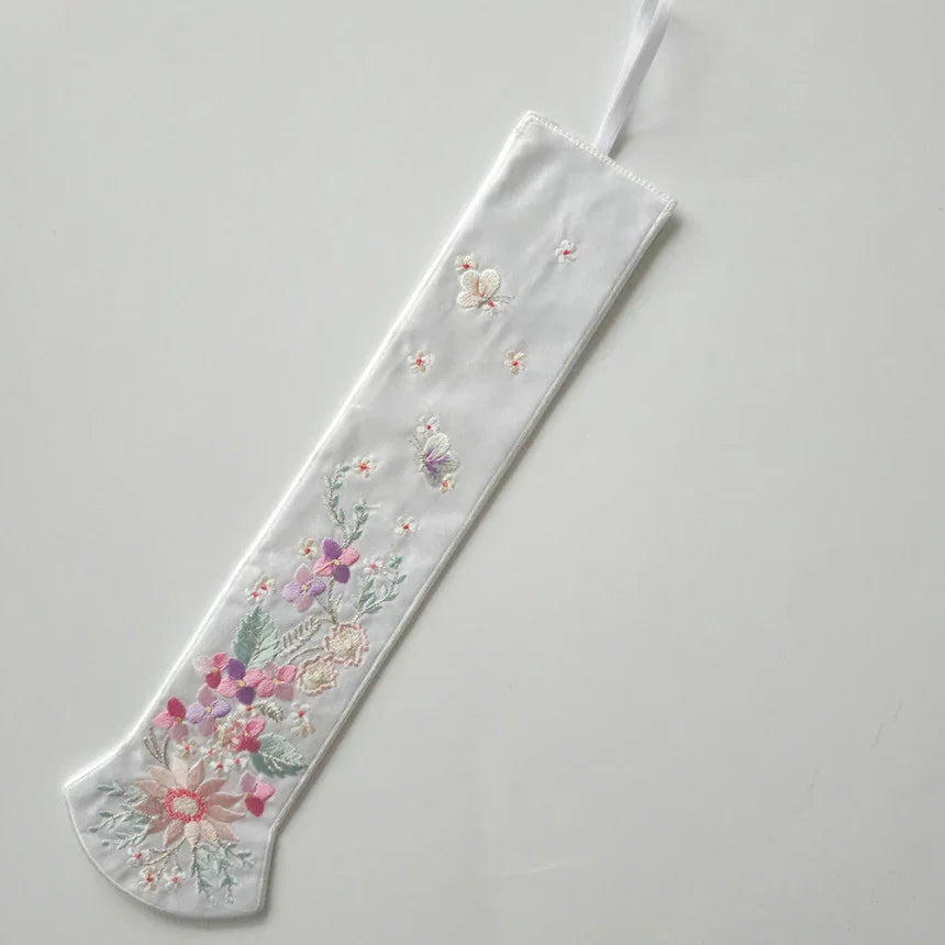 Embroidered Floral Ribbon Norigae - Native Korean