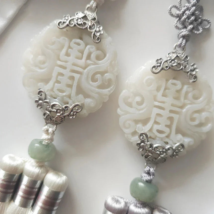Green Jade Harmony Tassel Norigae - Native Korean