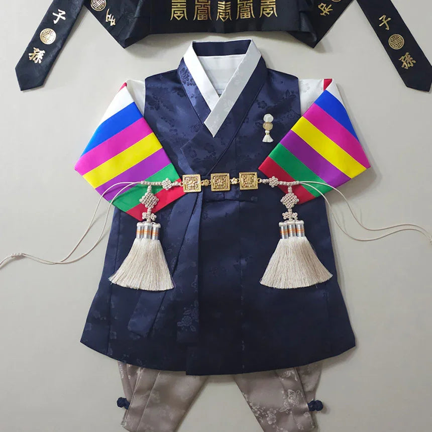 Minjae Saekdong Navy Boy Hanbok (100D-10YR) - Native Korean