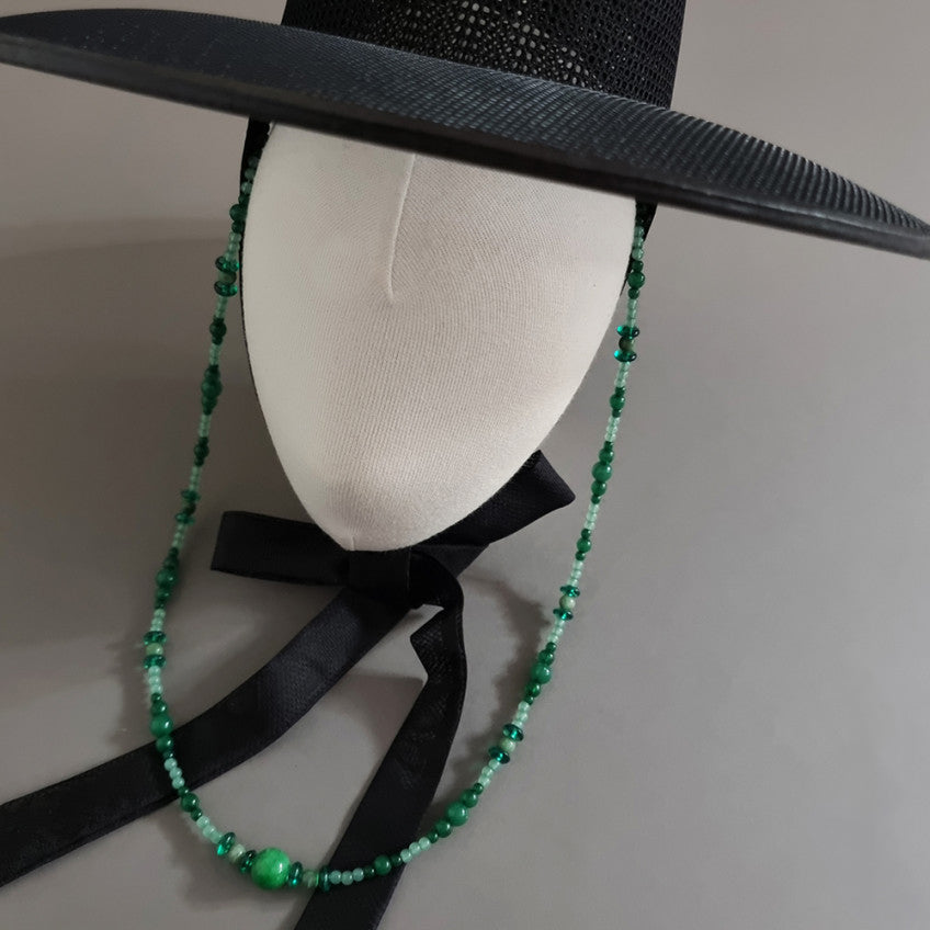 Natural Stone Gat String - Green