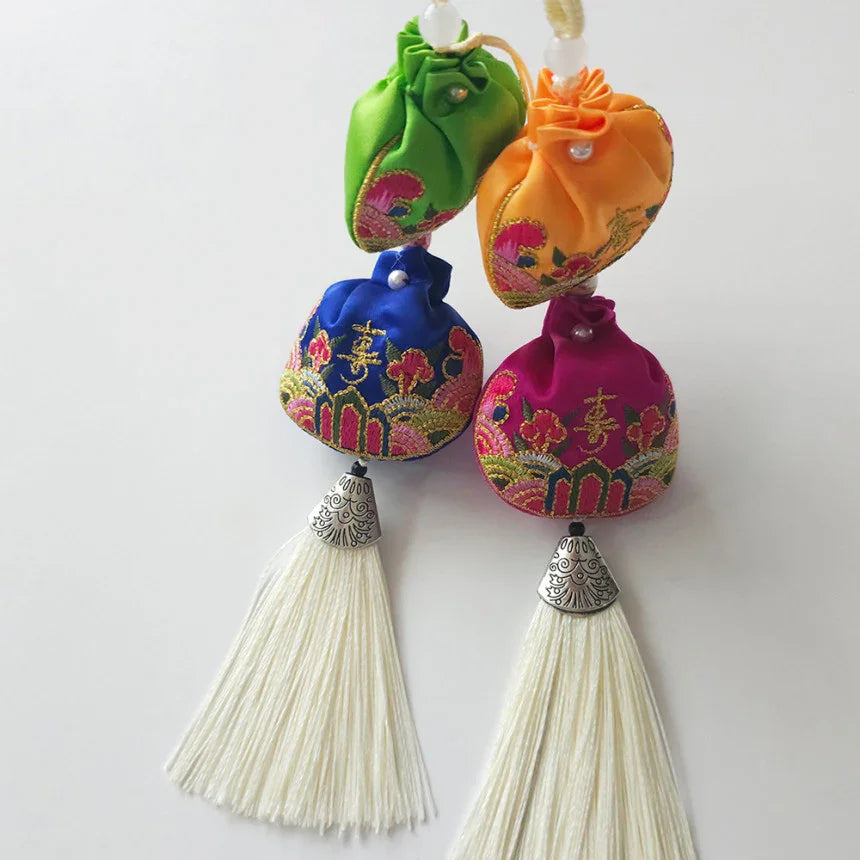 Embroidered Lucky Pouch Norigae - Native Korean