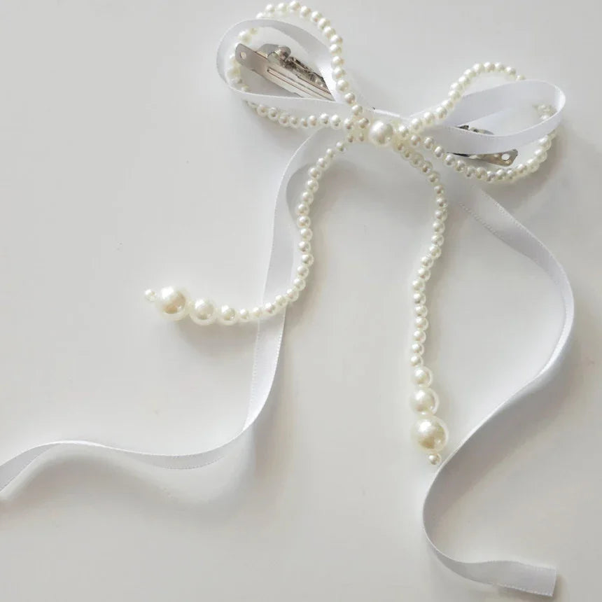 Pearl Grace Bow Hairpin - Native Korean