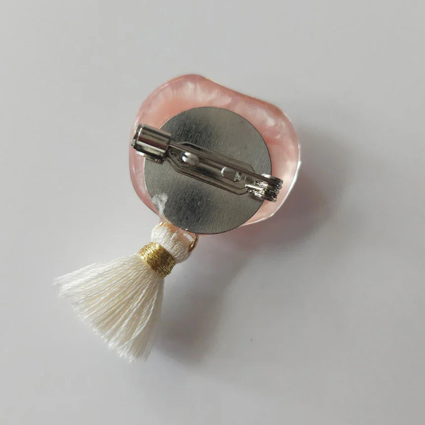 Rose Pebble Brooch - Native Korean