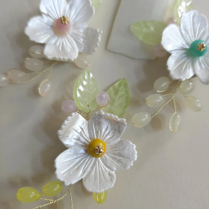 Mother of Pearl Floral Brooch - Native Korean