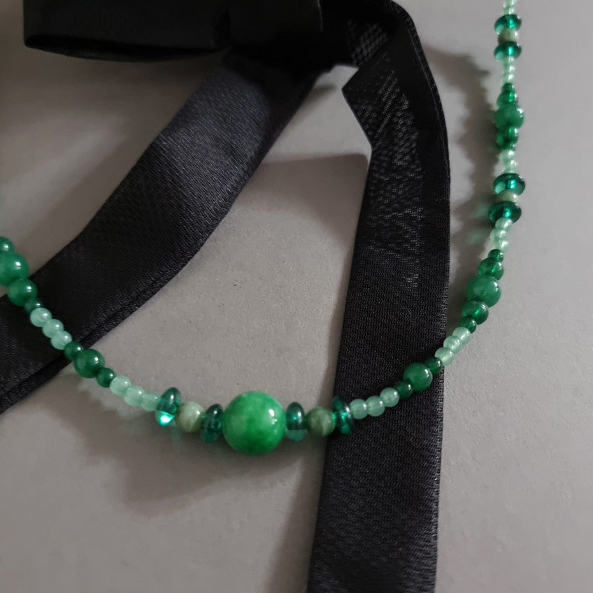 Natural Stone Gat String - Green