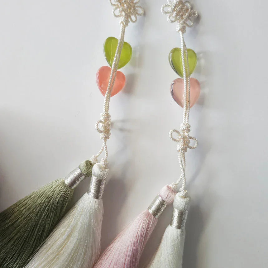 Double Heart Tassel Norigae - Native Korean