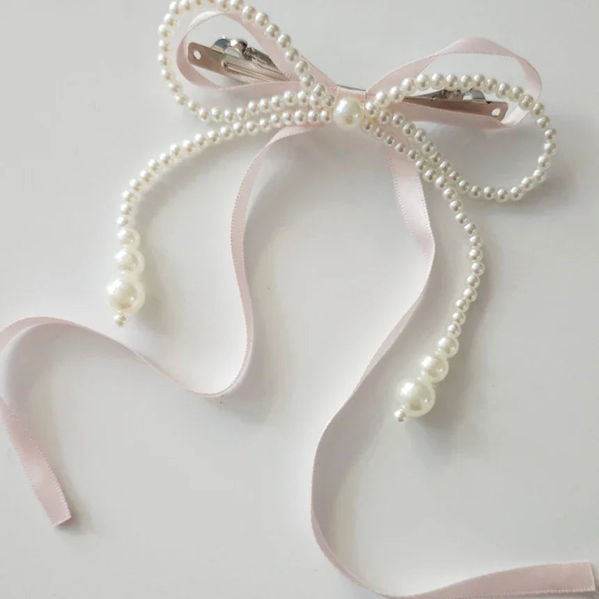 Pearl Grace Bow Hairpin - Native Korean