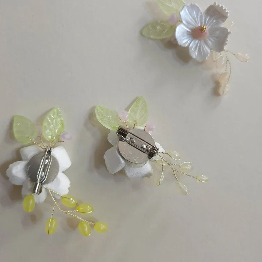 Mother of Pearl Floral Brooch - Native Korean