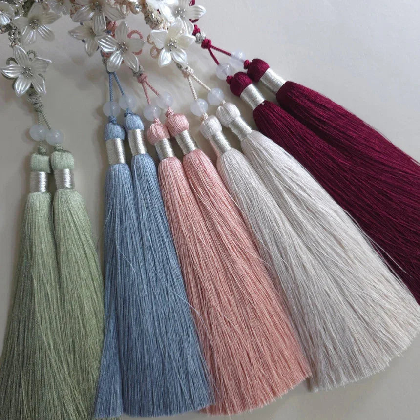 Silver Pearl Bloom Tassel Norigae