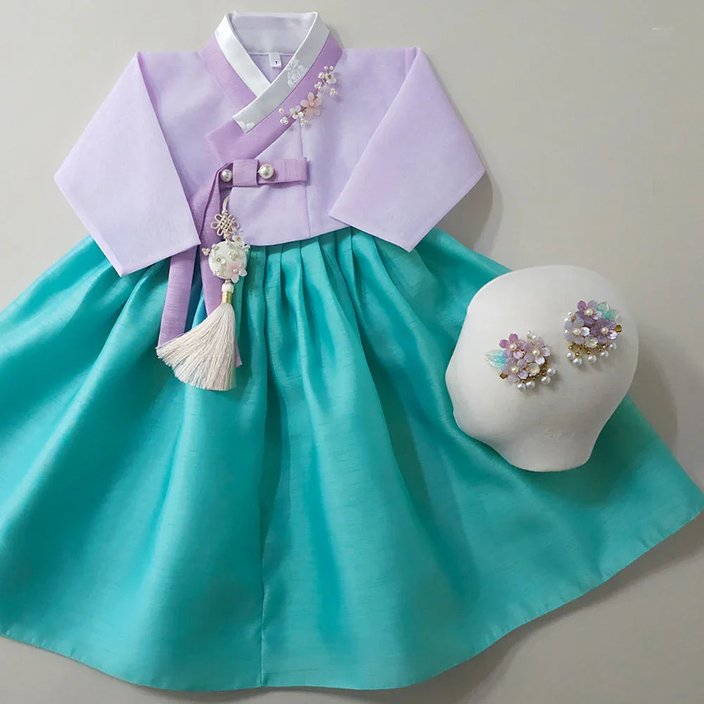 Aekyoung Purple Girl Hanbok (1-10YR) - Native Korean
