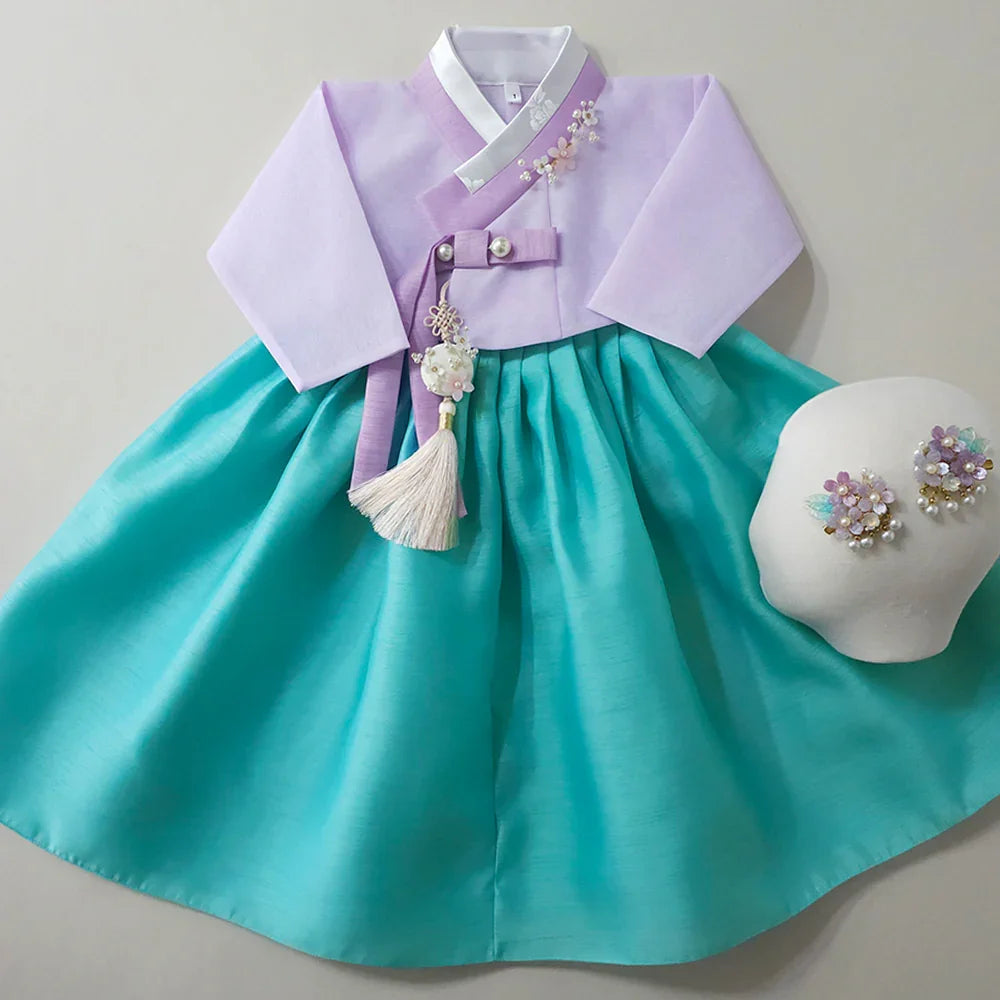 Aekyoung Purple Girl Hanbok (1-10YR) - Native Korean