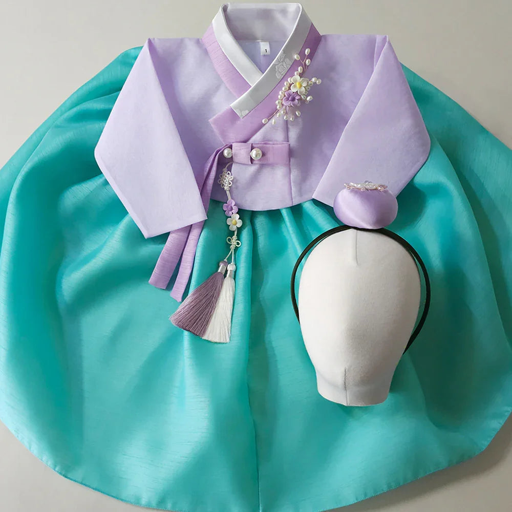 Aekyoung Purple Girl Hanbok (1-10YR) - Native Korean