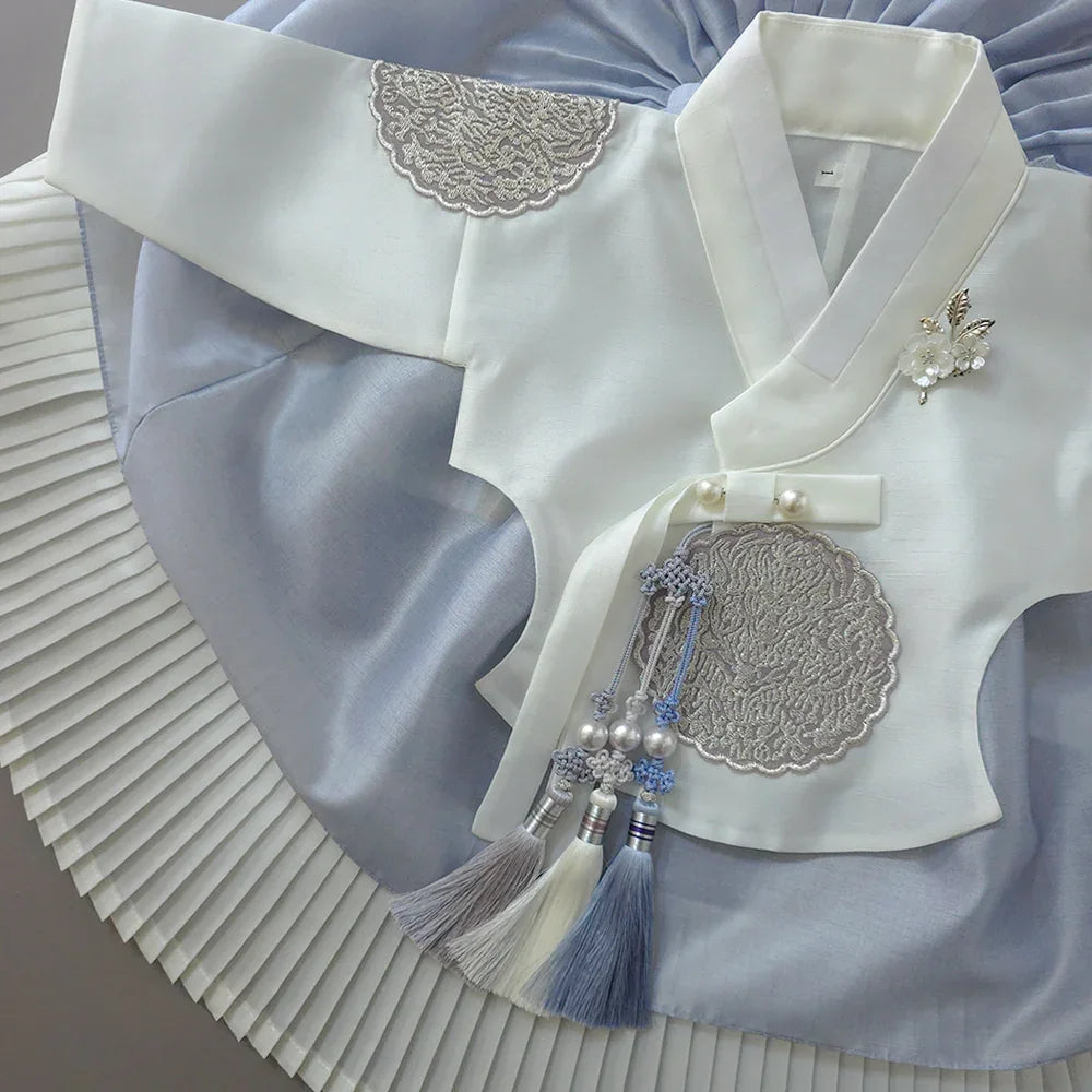 Sungbin Pleated Sky Girl Hanbok (100D-10YR) - Native Korean