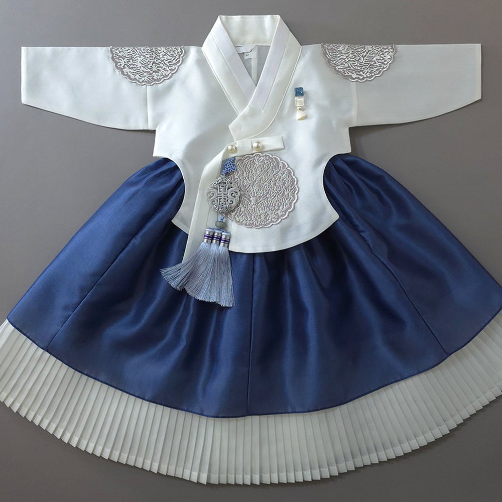 Sungbin Pleated Blue Girl Hanbok (100D-10YR)
