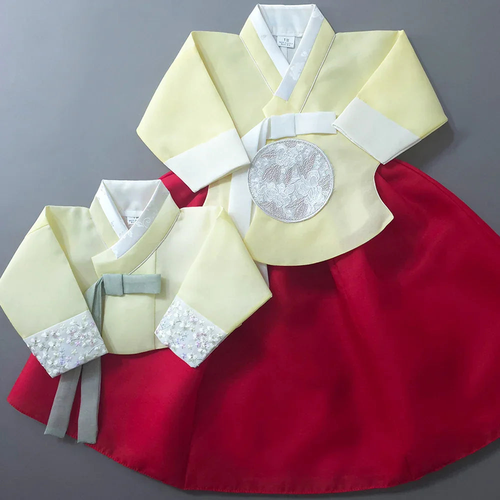 Yujin Yellow Red Girl Hanbok (100D-15YR) - Native Korean