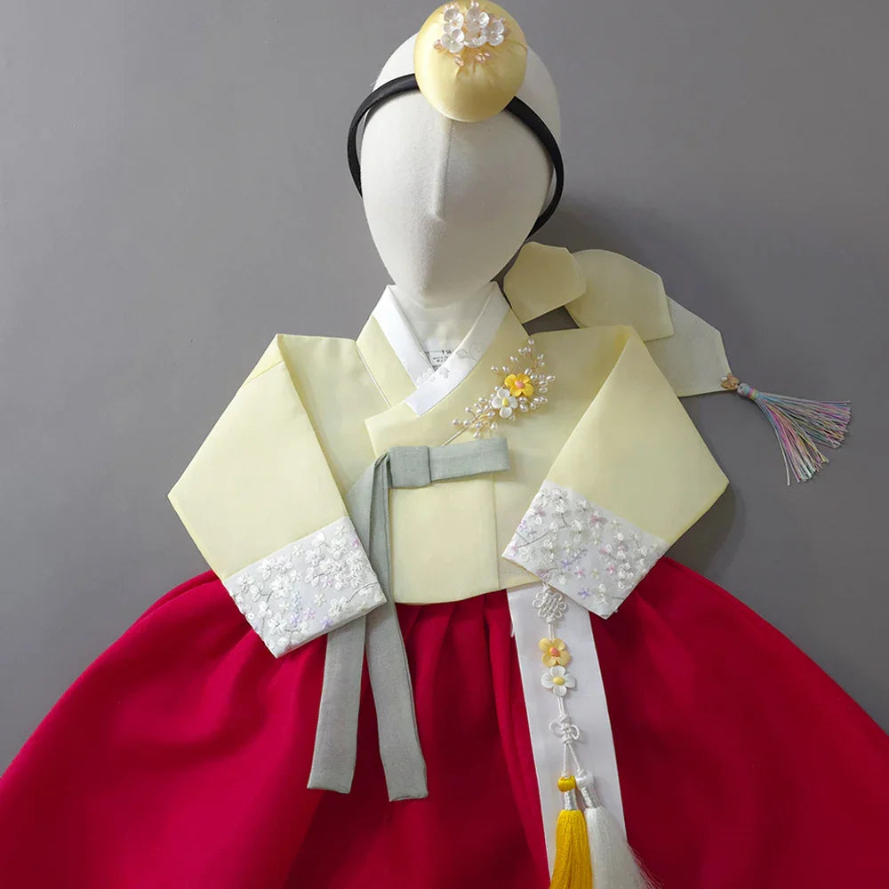 Yujin Yellow Red Girl Hanbok (100D-15YR) - Native Korean