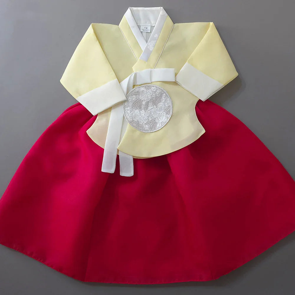 Yujin Yellow Red Girl Hanbok (100D-15YR) - Native Korean