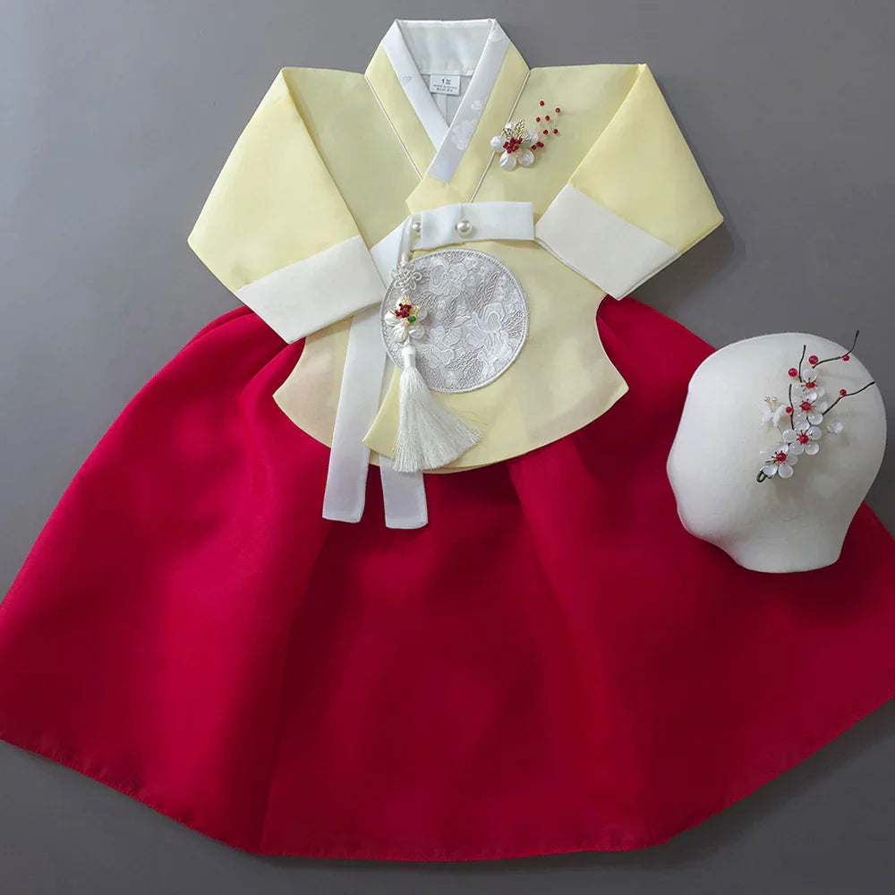 Yujin Yellow Red Girl Hanbok (100D-15YR) - Native Korean