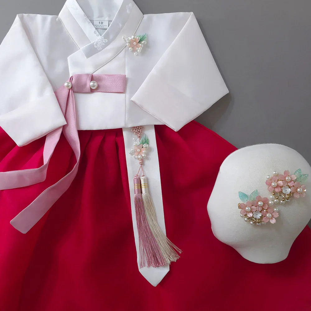 Yumin Red Skirt Girl Hanbok (100D-15YR) - Native Korean