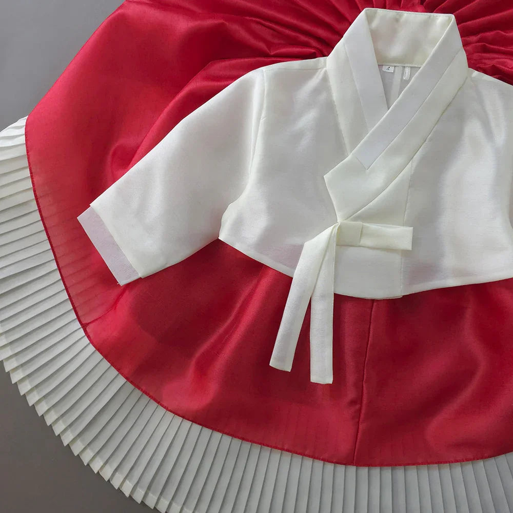 Lynn Red Girl Hanbok (100D-10YR) - Native Korean