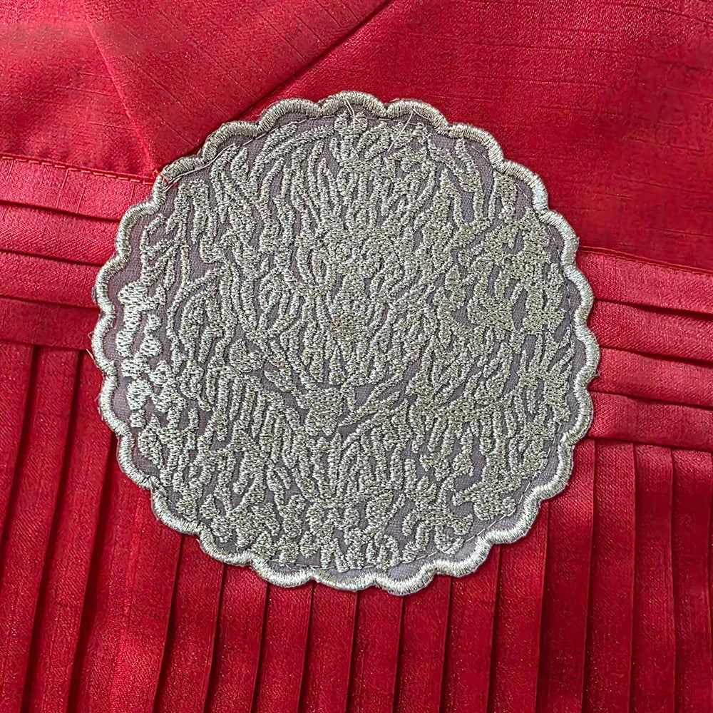 Sungkoon Pleated Red Boy Hanbok (100D-10YR) - Native Korean