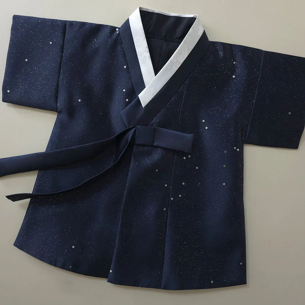 Pearl Navy Boy Hanbok (1-12YR) - Native Korean