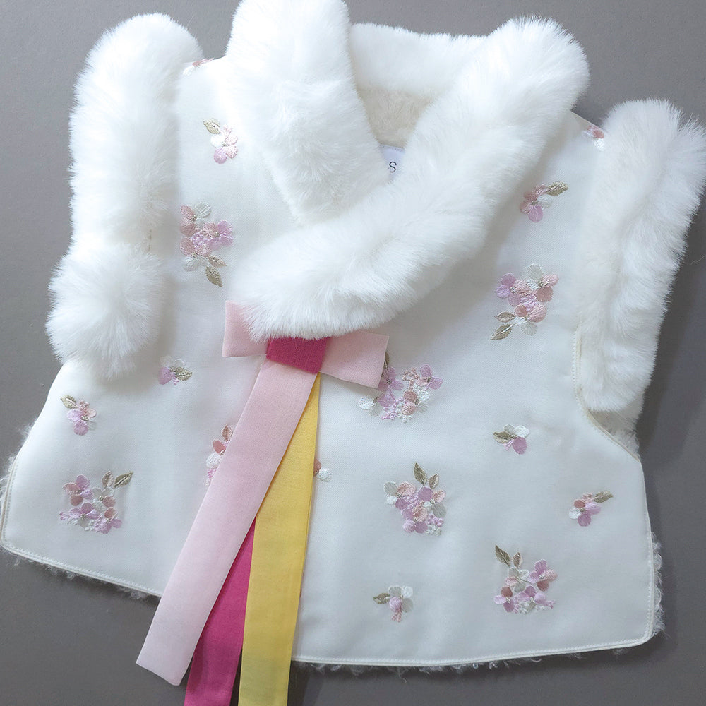 Floral Fur Hanbok Vest