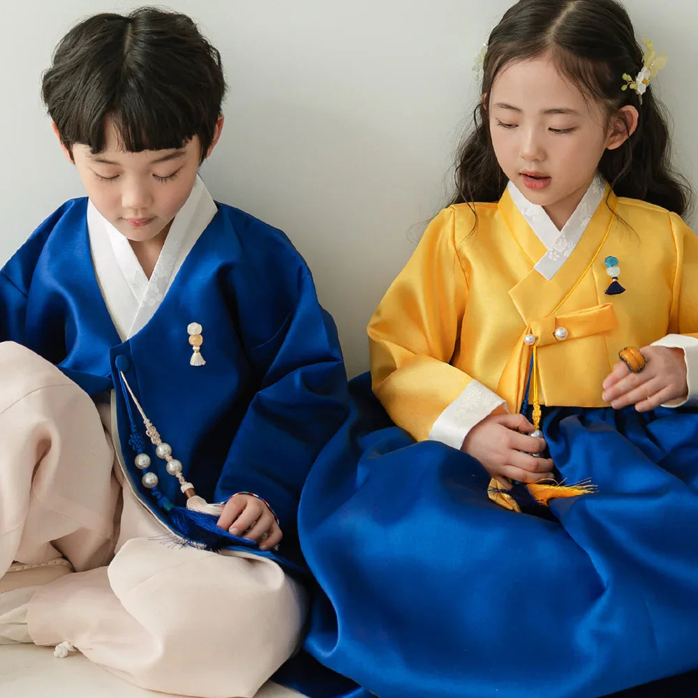 Dongwha Yellow Blue Girl Hanbok (1-12YR)