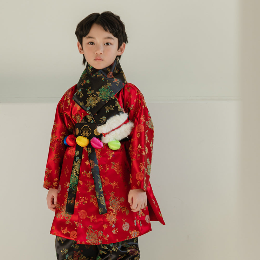 Hae Red Outer Boy Hanbok (1-8YR)