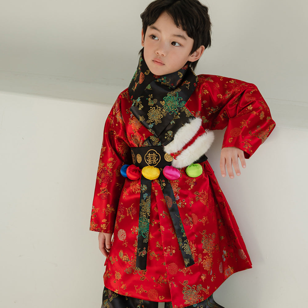 Hae Red Outer Boy Hanbok (1-8YR)
