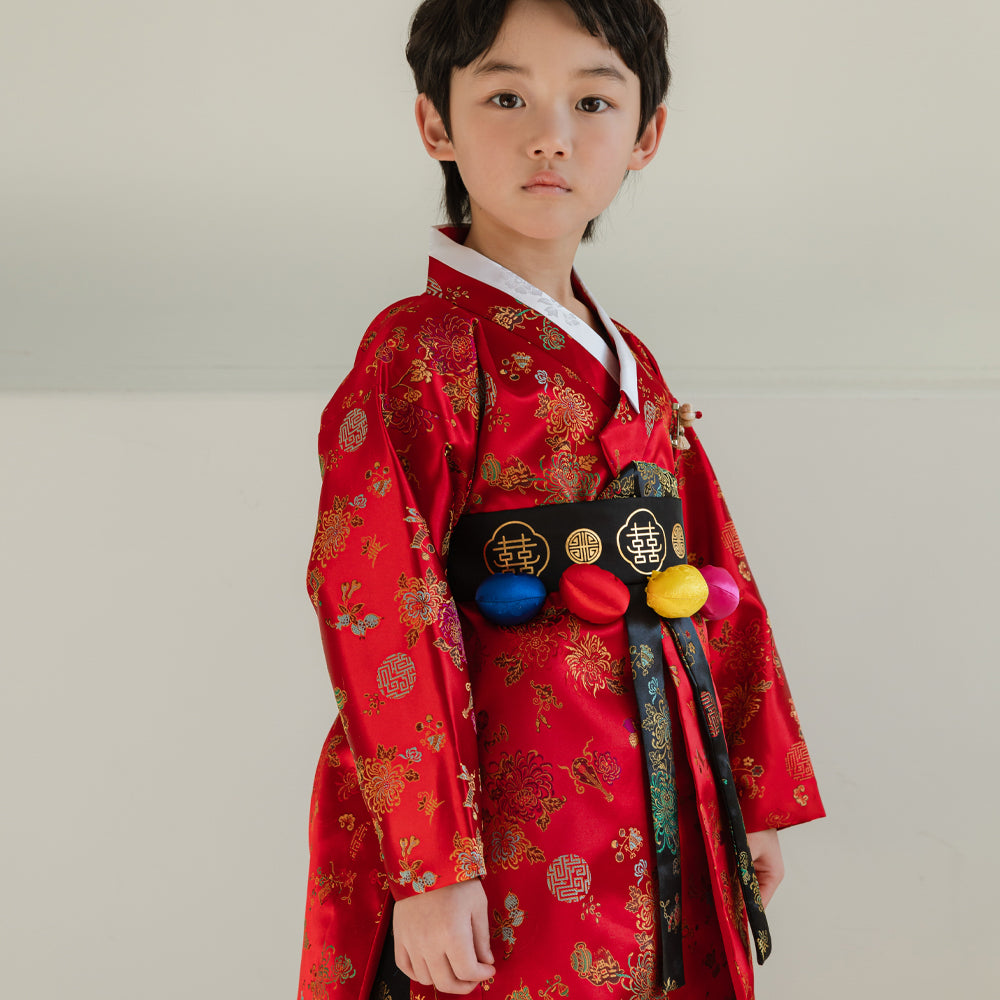 Hae Red Outer Boy Hanbok (1-8YR)