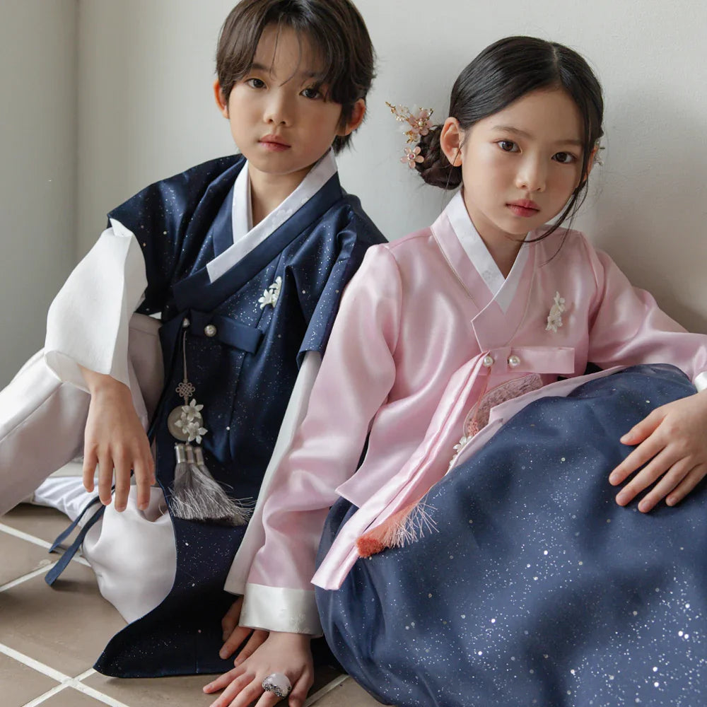 Pearl Navy Boy Hanbok (1-12YR) - Native Korean