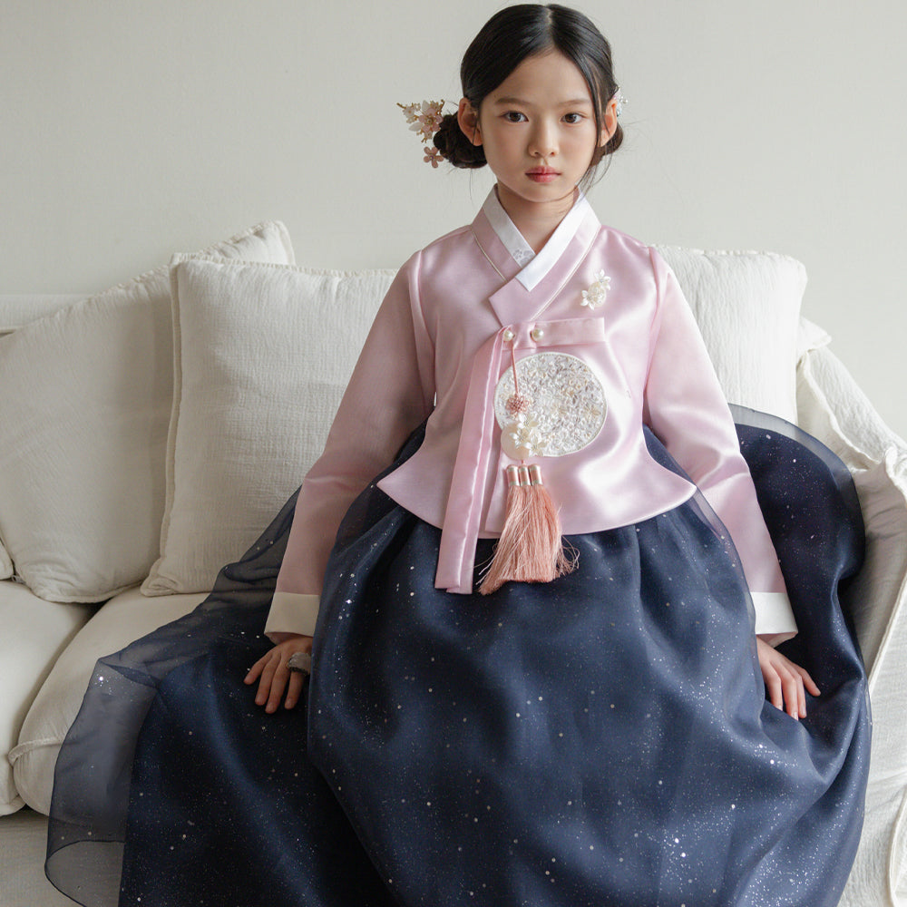 Pearl Navy Girl Hanbok (1-12YR)